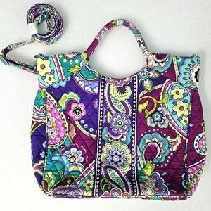Vera Bradley Paisley Glenna Purple Large Handbag Tote Purse satchel crossbody